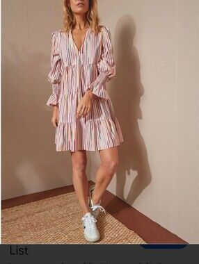 NWT Tuckernuck Bermuda Pink Sorbet Tiered Stripe Kenzo Mini Dress